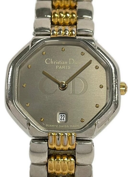 DIOR/ChristianDior Octagon Date 48.203 Silver Gold Women\'s Wrist Watch main image 6